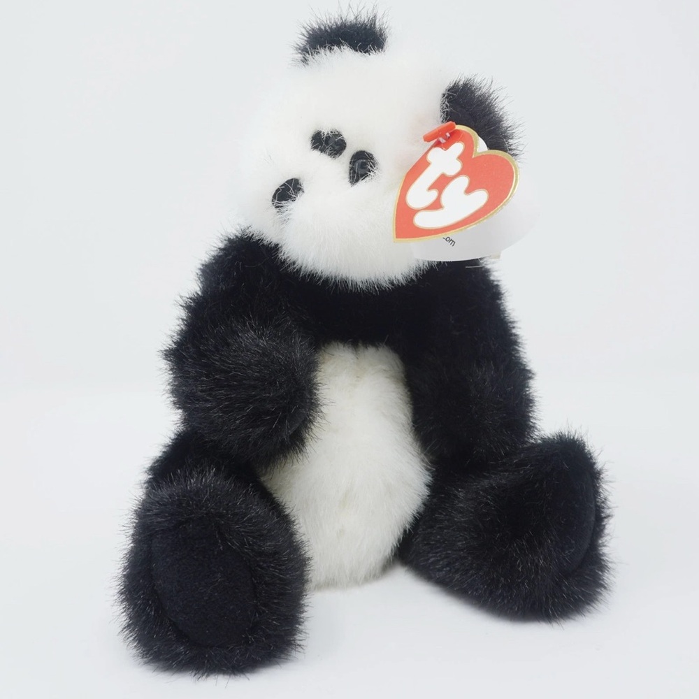 Ty Panda Plush with Black and White Fur